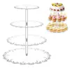 0085 Soporte Transparente de Acrílico con Forma de Flor para Cupcakes, Soporte de Exhibición de Postres para Bodas y Fiestas, Estante de Almacenamiento para Pasteles