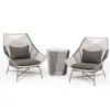 Cadeira de Rattan Personalizável para Exterior, Cadeira de Lazer, Cadeira Sofá de Rattan para Interior, Cadeira de Lounge Externa para Pátio, Mesa e Cadeira Pequenas para Varanda de Casa