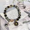 Pulsera de Cristal de Margarita Pequeña al por Mayor Transfronteriza para Mujer, Versátil y de Gama Alta Pulsera de Cuarzo Rosa Girasol para Apilar