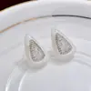 Nuevos Pendientes de Resina Jelly para Primavera/Verano 2026 con Circonita Microincrustada, Diseño Irregular de Moda Exquisito Versátil Accesorios para Orejas