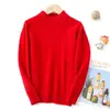Enfocado en Suéteres de Lana Pura para Niños y Niñas, Capa Base de Pulóver de Cuello Medio para Bebés, Cálido de Punto de Cachemir para Niños Tallas Mediana y Grande