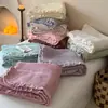 Colcha de Cama Liso Colorido de Lã de Leite Francesa Conjunto de Quatro Peças Cama de Casal Capa de Edredom Plus Veludo Lençol de Cama Acolchoado com Enchimento de Algodão Conjunto Quente de Inverno