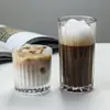 Café Estilo Ins Taza de Café Americano Latte Café Helado Cold Brew Moca Clásico Retro Hogareño Vidrio Rayado