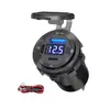 Cargador de coche transfronterizo para motocicletas, camiones y teléfonos móviles, doble pantalla digital QC+PD, cargador de coche modificado de aleación de aluminio