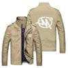 Chaqueta Casual para Hombre de Primavera y Otoño de Comercio Exterior Europeo y Americano con Logotipo de Coche Estampado, Moda Urbana, Chaqueta Cárdigan Deportiva de Color Sólido para Hombre