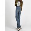 Jeans Cigarrillo Negros de Cintura Alta para Mujer, Otoño e Invierno 2025 Nuevo Adelgazante Holgado Forrado con Vellón Petite Estrecho Recto