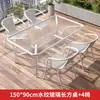 Conjunto de Mesa e Cadeiras Pequenas para Varanda de Três Peças Mesa e Cadeiras de Chá para Lazer Mesa e Cadeiras Externas Mesa Dobrável de Vidro Branco para Pátio Externo