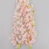 Flores de Glicinia Artificiales, Enredaderas Violetas, Decoraciones de Techo para Bodas en Pasillos de Hotel, Flores Falsas, Plantas Decorativas de Plástico para Interiores