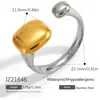 Anillo de Acero Inoxidable Transfronterizo con Diseño Geométrico, Colores Contrastantes Dorado y Plateado, Líneas Circulares, Multicapa, Personalizable, Moderno, Joyería Chapada en Oro