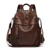 Mochila de cuero suave de alta gama transfronteriza para mujer, nueva mochila ligera casual para el día a día, estudiantes, escuela, mochila de viaje de gran capacidad