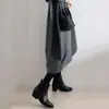 Exportación de comercio exterior transfronterizo de vestido de retazos de cuello redondo holgado talla grande estilo japonés y coreano otoño 2025 para mujer