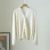 Hong Kong y American Apparel/Otoño/Invierno 2026 Nuevo Cárdigan Suéter Tejido de Lana Pura con Parches de Encaje y Flecos