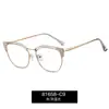 81658 En Stock Venta al por mayor Gafas Metálicas Anti Luz Azul, Moderno Marco Redondo Gafas con Carcasa Brillante para Mujer, Exclusivamente para Ventas Transfronterizas