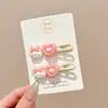 Pinzas para el cabello coloridas, artísticas y coquetas modelo 2025, pinzas de pico de pato estilo universitario para chicas dulces, pasadores para el cabello de estudiante, accesorios para el cabello de alto valor