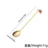 Nueva Cuchara de Navidad Acero Inoxidable Colgante de Papá Noel Tenedor Cuchara Tenedor de Café Dibujos Animados Lindos Tenedor de Cuchara Dorado