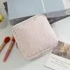 Nueva Bolsa de Cosméticos de Seersucker de Amazon, Bolsa de Almacenamiento Rayada para Toallas Sanitarias de Viaje, Bolsa Pequeña para Menstruación, Bolsa de Almacenamiento