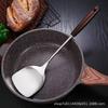 Utensílios de Cozinha de Aço Inoxidável Não Magnético Espátula com Cabo de Madeira Estilo Retrô Colher de Sopa Conjunto de Utensílios para Cozinha Doméstica Estilo Antigo Pá Colher Escorredor