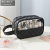 Nueva Bolsa de Maquillaje de Lujo Ligero de Gama Alta a Cuadros de PU de Alto Valor, Impermeable, Gran Capacidad, Portátil, Bolsa de Viaje, Organizador de Artículos de Tocador