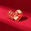 Insígnias da série vermelha com tema patriótico, Pequenos presentes para o Dia Nacional, Presentes para estudantes, Broche da série de texto "Eu amo a China"