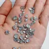 Rhinestones de Zirconia de Punta para Uñas, Tamaños Mediano y Grande, Rhinestones Irregulares Súper Brillantes 5A Mezclados con Azúcar Cubo, Gota de Agua y Corazón para Decoración de Uñas