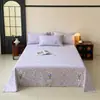 2026 Nuevo Modelo Clase A Grado Maternidad 100% Algodón Cepillado Engrosado Sábana para Cama Estilo Simple Rayada Sábana para Cama del Hogar para Dormitorio