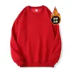 Nueva colección de otoño e invierno: sudadera unisex de algodón puro, color liso, cuello redondo, hombros caídos, forro polar, engrosada, estilo coreano, simple y versátil