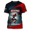 Camiseta personalizada 3D com estampa de boxe e Muay Thai, legal e estilosa, para esportes de combate e fitness, direto do fabricante