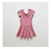 Vestido de Verano 2026 Nuevo Estilo Coreano para Niñas de Algodón Casual de Manga Corta con Falda Acampanada Vestido Sencillo para Niños Directo del Fabricante