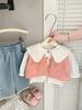 Chaleco de Primavera y Otoño para Niñas 2025 Nuevo Coreano Dulce de Punto para Bebé Cardigan para Bebé Chaleco Exterior de Moda para Bebé