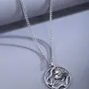Comprar venda quente transfronteiriça Europa e Estados Unidos nova tendência de personalidade vintage colar com pingente redondo cobra Leão Guerra AliExpress