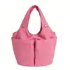 Nova Bolsa Tote Acolchoada de Algodão para Mulheres, Bolsa de Mão Versátil de Grande Capacidade para Outono e Inverno, Bolsa de Ombro Plissada Feminina para o Dia a Dia