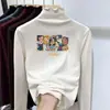 Camisa Base De Rong Infantil 2025 Nova Outono e Inverno Top Estiloso com Babados para Crianças Maiores Primavera e Outono Manga Longa