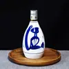 Atacado um jin garrafa de vinho de cerâmica azul e branca jarra de vinho de alta qualidade garrafa de vinho antiga garrafa vazia para vinho branco 500ml Jingdezhen