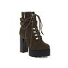 Botas Femininas Outono e Inverno Novo Estilo Plataforma com Salto Grosso Passarela Impermeável Plataforma Com Pelúcia Rebite Botas Femininas Botas Curtas
