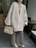 Novo cardigã de tricô francês retrô com decote em V para outono e inverno, com uma vibe aconchegante, casaco suéter de cashmere solto e casual