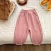 Calças Esportivas de Algodão para Meninos e Meninas Estilo Outono Calças de Moletom Casuais Infantis com Forro de Lã Calças Longas para Bebê Calças Jogger Roupa de Outono para Uso ao Ar Livre