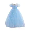 Vestido Curto Infantil Elsa 2026 Verão Novo Estilo Vestido Princesa Infantil para Aniversário de Meninas Atacado