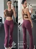 Calças de yoga de cintura alta para fitness e exercício, levanta bumbum, alta elasticidade, emagrecedoras, boca de sino, casuais, compridas para mulheres