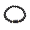 Pulsera Elástica de Cuentas Transfronterizas Europeas y Americanas Espaciador Negro Mate Doce Constelaciones Piedra Natural con Cuentas Pulsera de Pareja