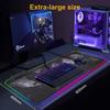 Alfombrilla de ratón RGB luminosa, colorida, tamaño grande para juegos, engrosada, antideslizante, alfombrilla de escritorio LED, alfombrilla para teclado de eSports