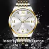 Reloj de Hombre Lige/Lige Business Esfera Grande Simple Resistente al Agua Luminoso Doble Calendario Correa de Acero Reloj de Cuarzo
