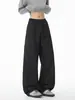 Pantalones casuales de corte inclinado estilo americano para hombre, primavera y otoño, finos de seda helada, secado rápido, transpirables, cordón elástico, pierna recta curva, pantalones largos