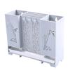 Jaula para palillos de pared para el hogar, sin perforaciones, con tubo de drenaje, gruesa, para vajilla de cocina, caja de almacenamiento para cucharas de sopa, gran capacidad