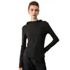 Suéter de lana merino pura de hilo fino, nueva colección otoño 2026 para mujer, con capucha, estilo elegante, suéter de punto liso para pullover