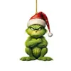 Adornos Navideños del Grinch Decoraciones Navideñas Decoraciones para Ventanas Montaje de Escena Adornos Montados en Coche de Cabello Verde