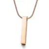 Suministro Transfronterizo Ins Moda Acero de Titanio Nicho Collar Largo con Colgante de Cilindro Cuadrado, Superficie Lisa, Se Puede Grabar, Accesorio para el Cuello