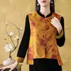 Colete Jacquard Gola Redonda Estilo Chinês Novo Estilo Primavera 2026 para Mulheres, Blusa Solta Fashionable de Alta Qualidade Novo Estilo Chinês