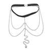 Cadena Europea y Americana de Doble Muslo Elástica de Serpiente Larga para Pierna Cadena para el Cuerpo de Cadena Multicapa Joyería de Moda Bohemia para Mujer