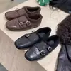 Mocasines brogue planos cómodos para mujer, nueva colección otoño 2025, punta cuadrada, estilo británico, zapatos planos cómodos