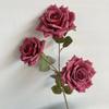 Rosa artificial manta rosa boda salón decoración camino plomo arreglo floral rosa flor de seda europea flor hecha a mano